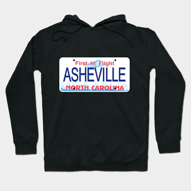 Asheville North Carolina License Plate Hoodie by Mel's Designs